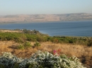 Izrael - Galilejské jezero z hory Blahoslavenství